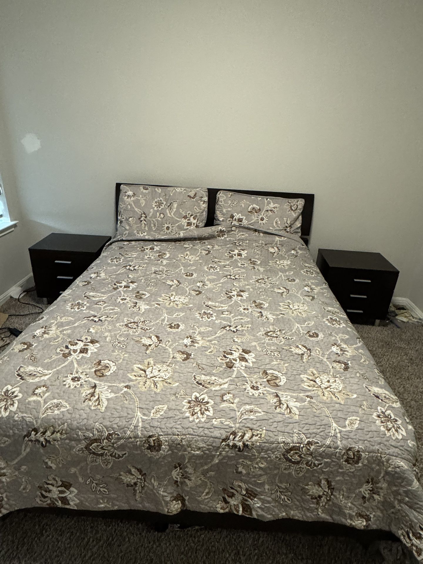 Queen Bed Set And Twin XL Mattresses (2) And Headboard