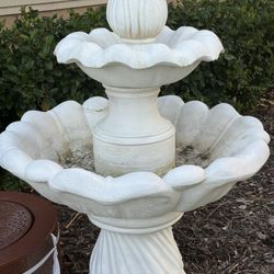 Outdoor 3-Tier Garden Fountain…Classic White Stone Look