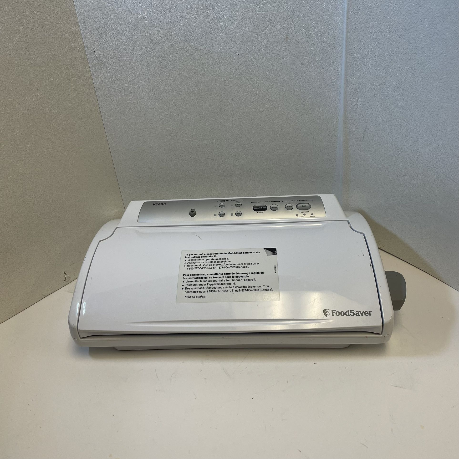 FoodSaver V2490 Meal Prep Vacuum Sealer Food Saver - White - Tested