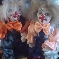 Two Porcelain  Clowns