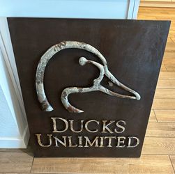 AWESOME Ducks Unlimited Metal Sign - 32” Tall - 28” Wide