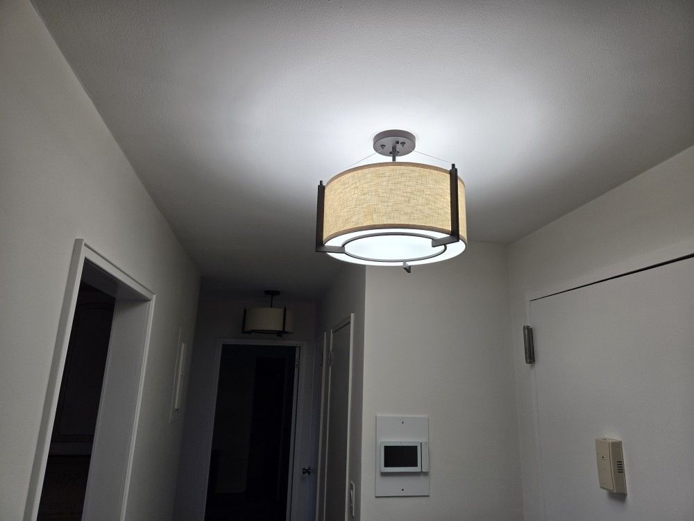 2 Possini Euro Mariner 17 1/4" Wide Linen Drum Shade