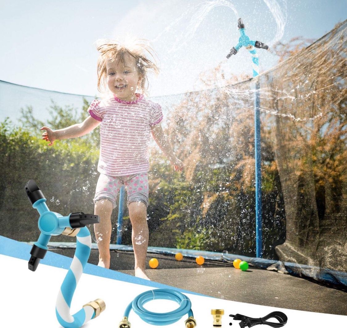New! Trampoline Sprinkler for Kids, Outdoor Trampoline Accessories Fun Summer Cool Toys Water Game