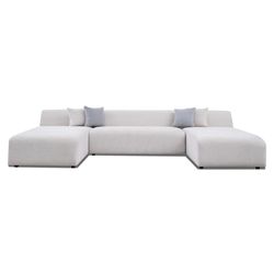 Audrey Cream Chenille U-Shaped Sectional