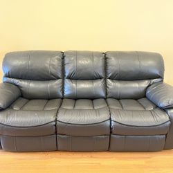 Grey power recliner sofa