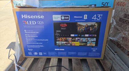 43QD6 43” Hisense smart 4k Qled tv