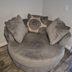 Swivel Suede Chair For Sale 