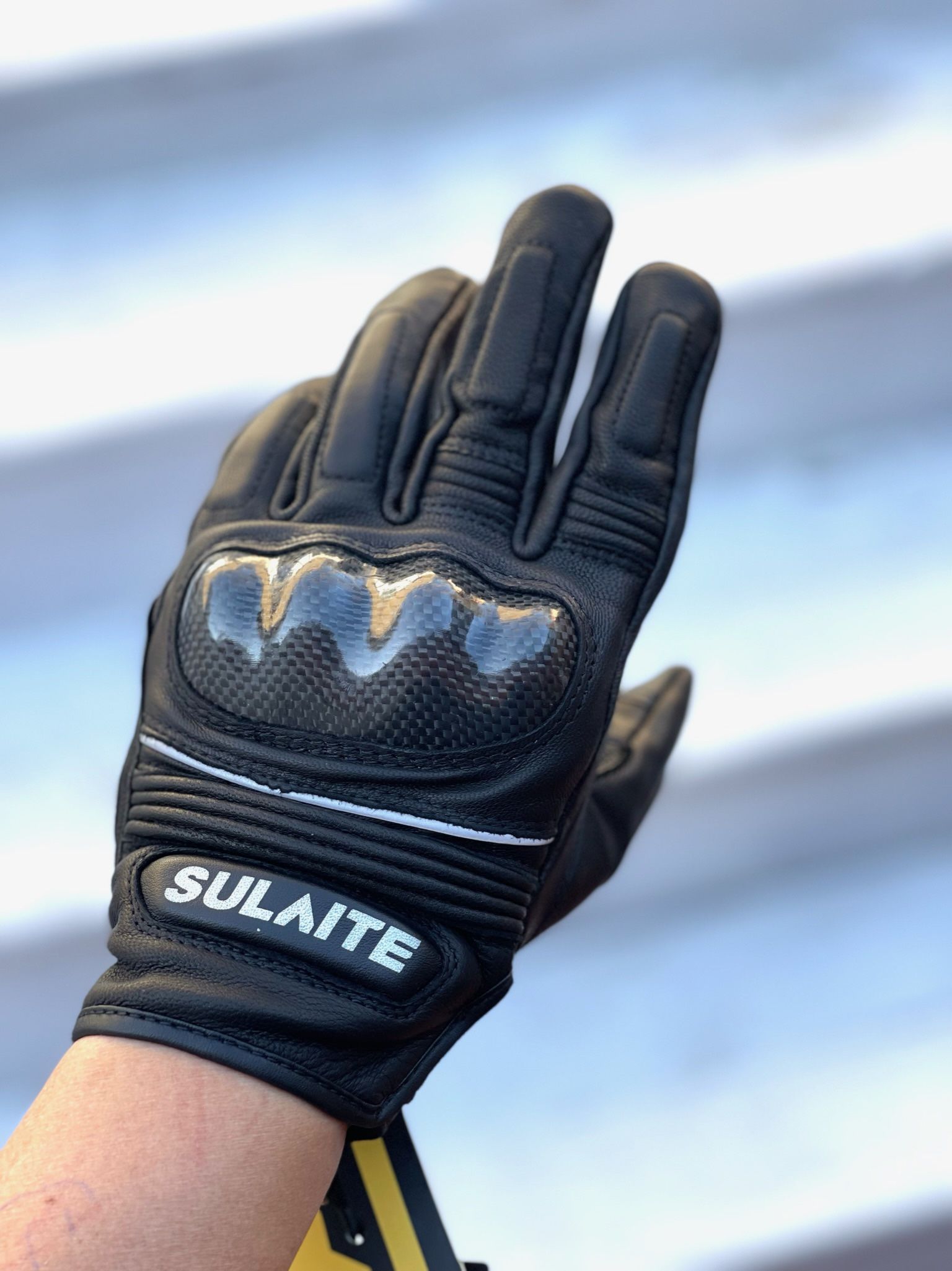 Motorcycle real leather carbon fiber Street Bikes gloves as Picture Shirt