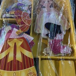 Melissa & Doug Princess Magnetic Wooden Dress Up Doll Set 