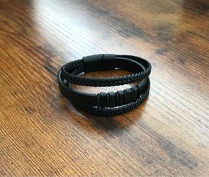 ⛓️ Midnight Trinity: 3-in-1 Multi-Strand Black Silicone Bracelet
