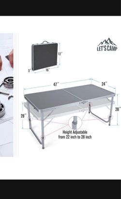 New Camping Table. Aluminum. Foldable. Available.