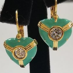 Earrings Gold Plated And Enameled 