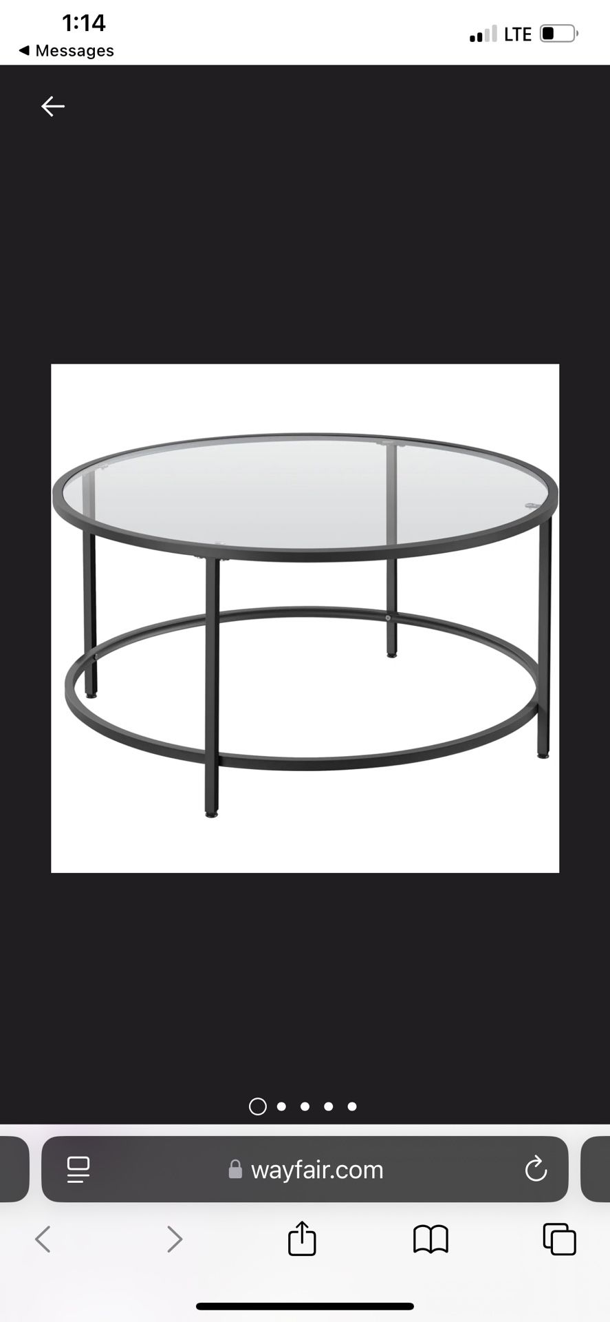 Cellestine 36” Round Glass Coffee Table 