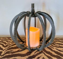 Wood Fall Pumpkin Candle Holder
