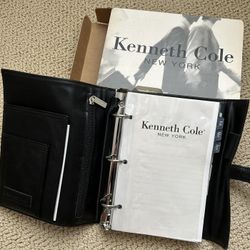 Vintage Like New Kenneth Cole Leather Planner, In Original Box 