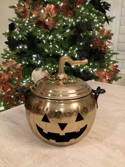 Home Goods Golden Metal Pumpkin Halloween Decor