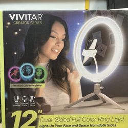 Vivitar 12" Full Color 3D Ring Light with Tripod and Adjustable Ball Head, Black