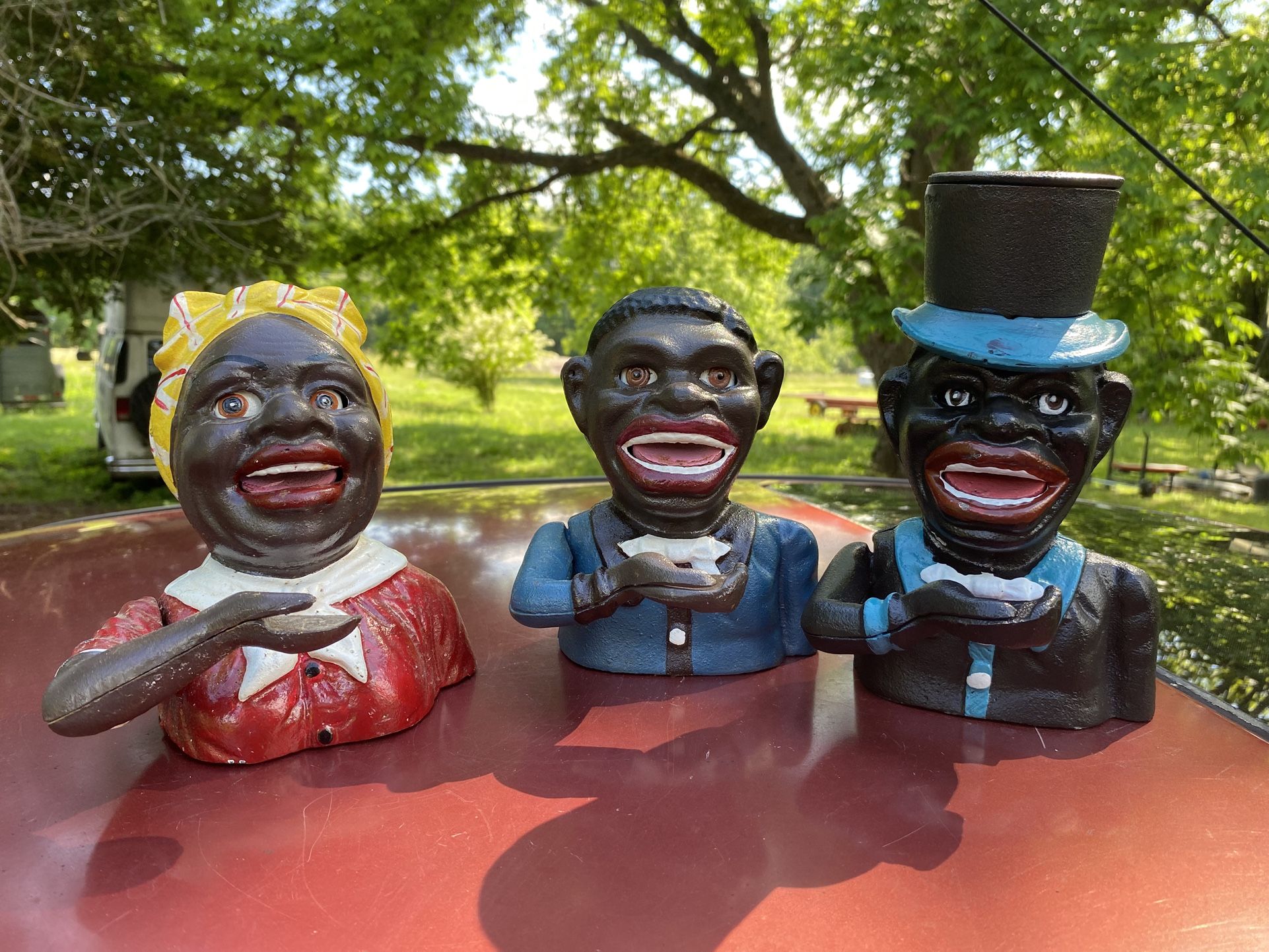 Africana Coin Bank Lot Cast Iron