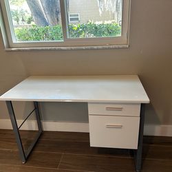 Desk with leather chair