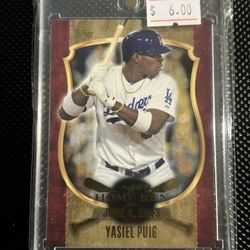 2015 Topps First Home Run Black Retail #FHR-14 Yasiel Puig Dodgers