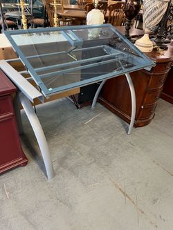 Glass drafting table desk (in store)