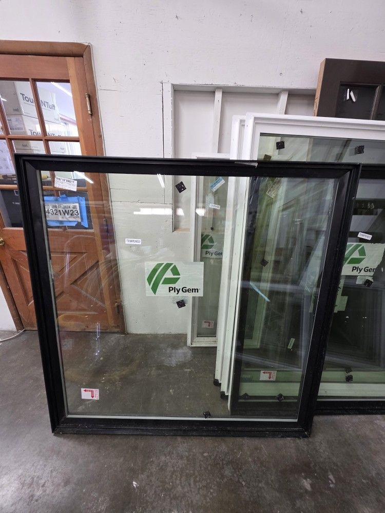 Vinyl Black Tempered Window 59 1/2" X 59 1/2"