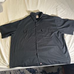 Dickies Button Up Work Shirt 5XL Black Like New 