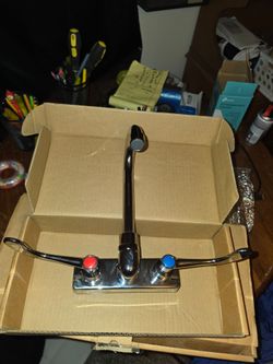 Chrome Kitchen Faucet with Two Handles