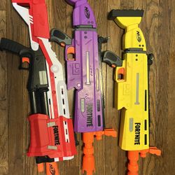 Three Fortnight Nerf Guns