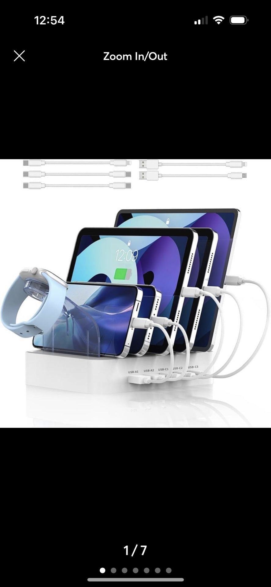 Charging Station for Multiple Devices, 5 Port Multi USB Charger Station