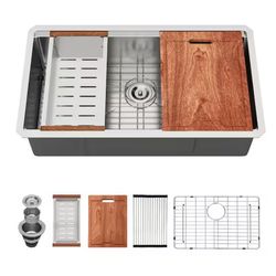 Home Depot LORDEAR 33” Undermount Workstation Kitchen Sink – New Open Box