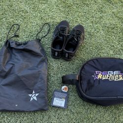 Rebel Ruthless girl cheerleading black Shoes with Bag Size Youth 4