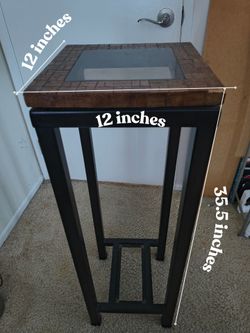 Brown glass panel plant stand