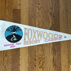 Foxwoods Resort Casino Vintage Pennant Mashantucket Pequot Nation Made In USA