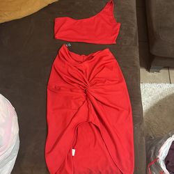 Red Skirts Set Size Small