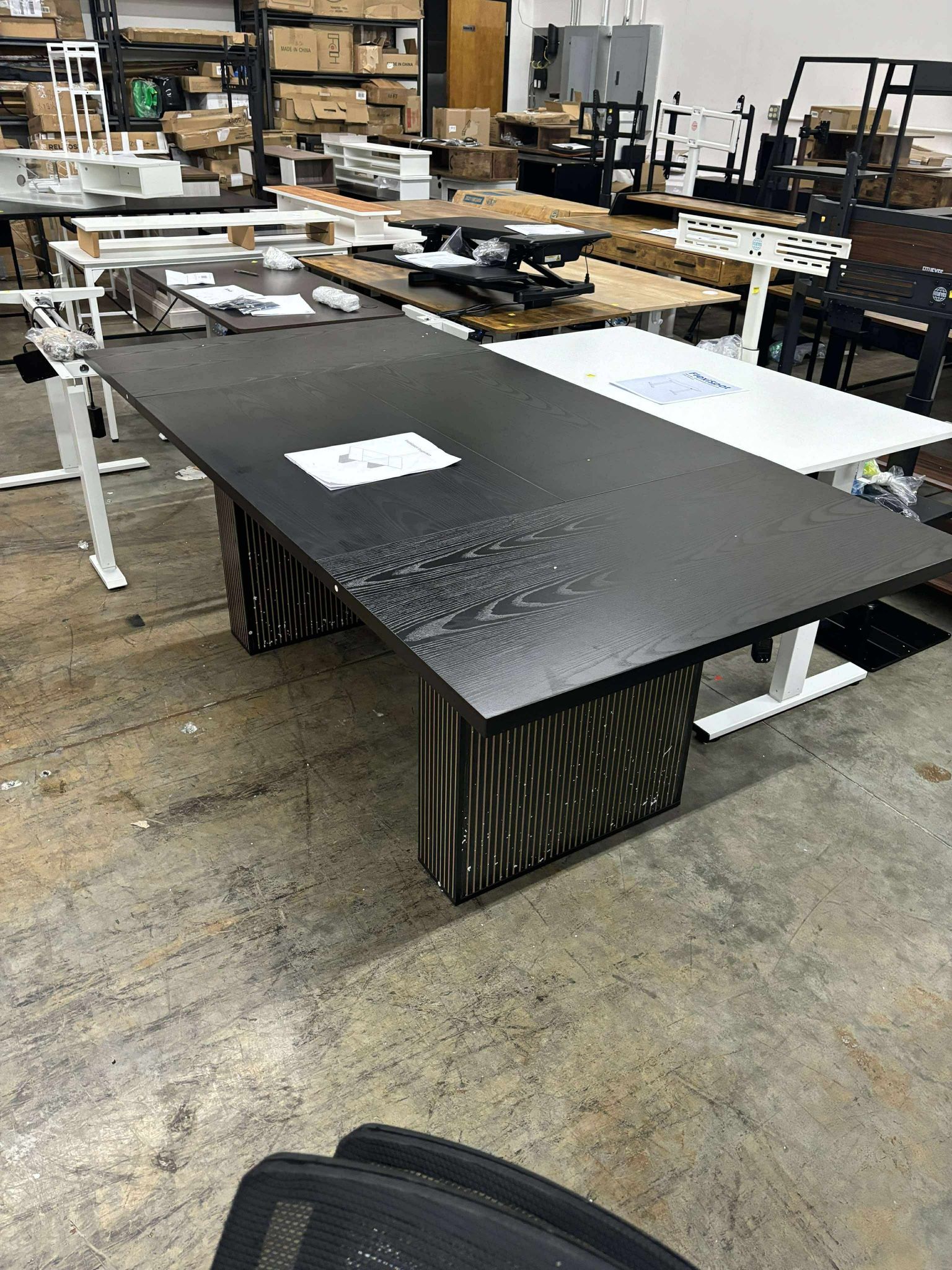 78 Inch Dining Table for 6 8 10, Modern Farmhouse Rectangular Kitchen Table, (small damage on bottom)