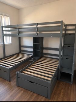 Twin over Twin Triple Bunk Bed