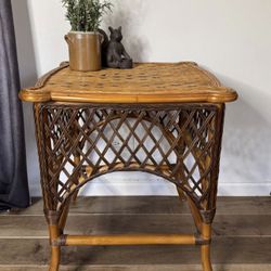 Vintage Wicker Table Side Table Coffee Table