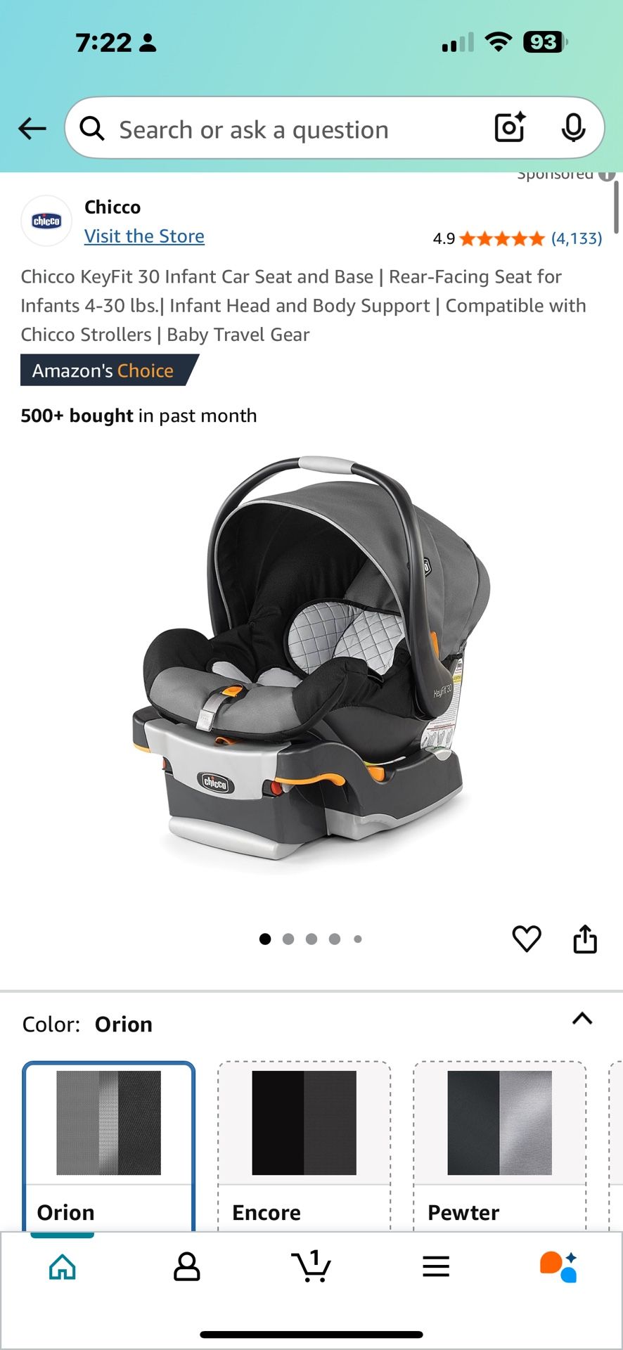 Chicco Key fit 30 Infant Car Seat