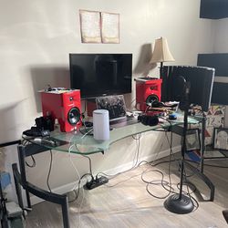 Glass Computer/Music Studio Table 