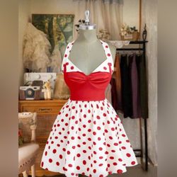 White Dress with Red Polka Dots