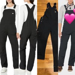 Dickies Women's Temp-IQ utility black Cooling Ripstop Bib Overalls size SP