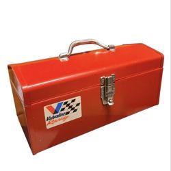 Vintage Valvoline Racing Red Metal Tool Box.