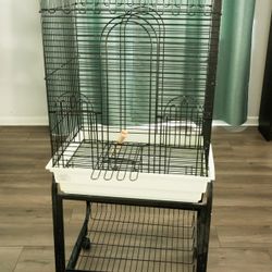 Spacious Bird Cage with Stand - Like New!