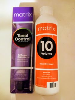 Matrix Tonal Control Pre-Bonded Gel Cream Toner 9V/
Matrix 10 Volume Creme Developer 8FL OZ