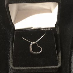 Floating Gunmetal Open Heart Pendant 18” Box Chain Necklace