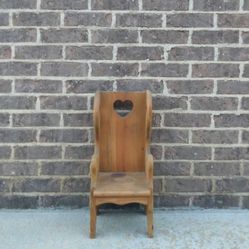 Vintage Wood Hearts Doll Chair