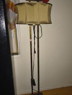 Vintage Floor Lamp with Fabric Shade