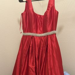 Gorgeous Red Satin Gown/prom dress/ Quinceanera
