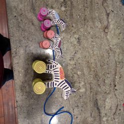 Anthropology Zebra Pull Toy